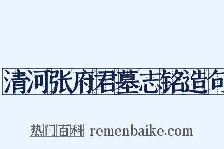 清河张府君墓志铭造句是什么意思的图片